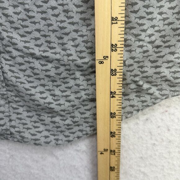 American Eagle Shirt Mens Small S Gray Shark Super Soft Button Down Long Sleeve - Picture 7 of 13